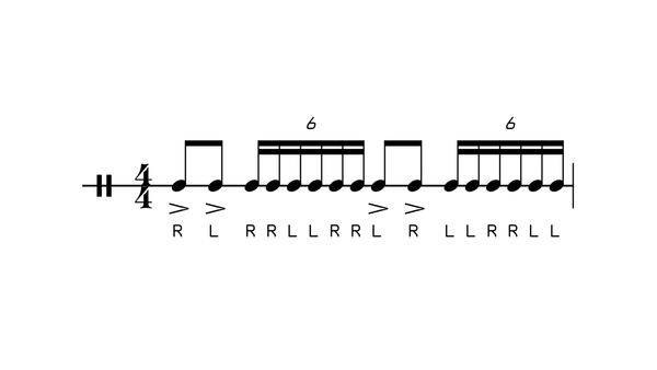 Eight-Stroke Roll drum rudiment notation